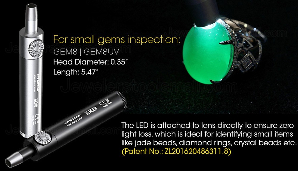 Nitecore GEM8 Professional Gemstone Identification Flashlight with Adjustable Brightness